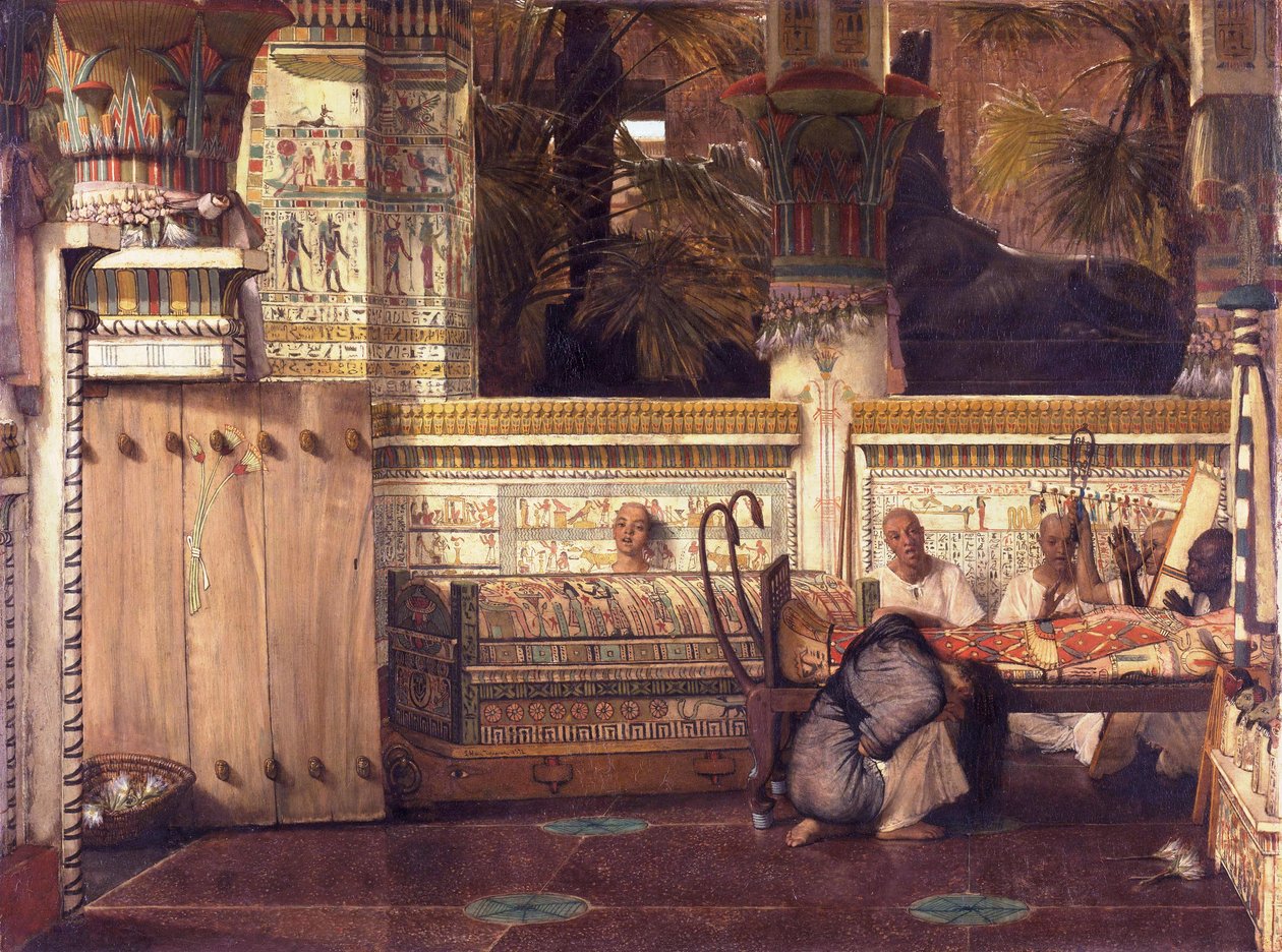 De Egyptische weduwe | Lawrence Alma-Tadema | Kunstafdruk