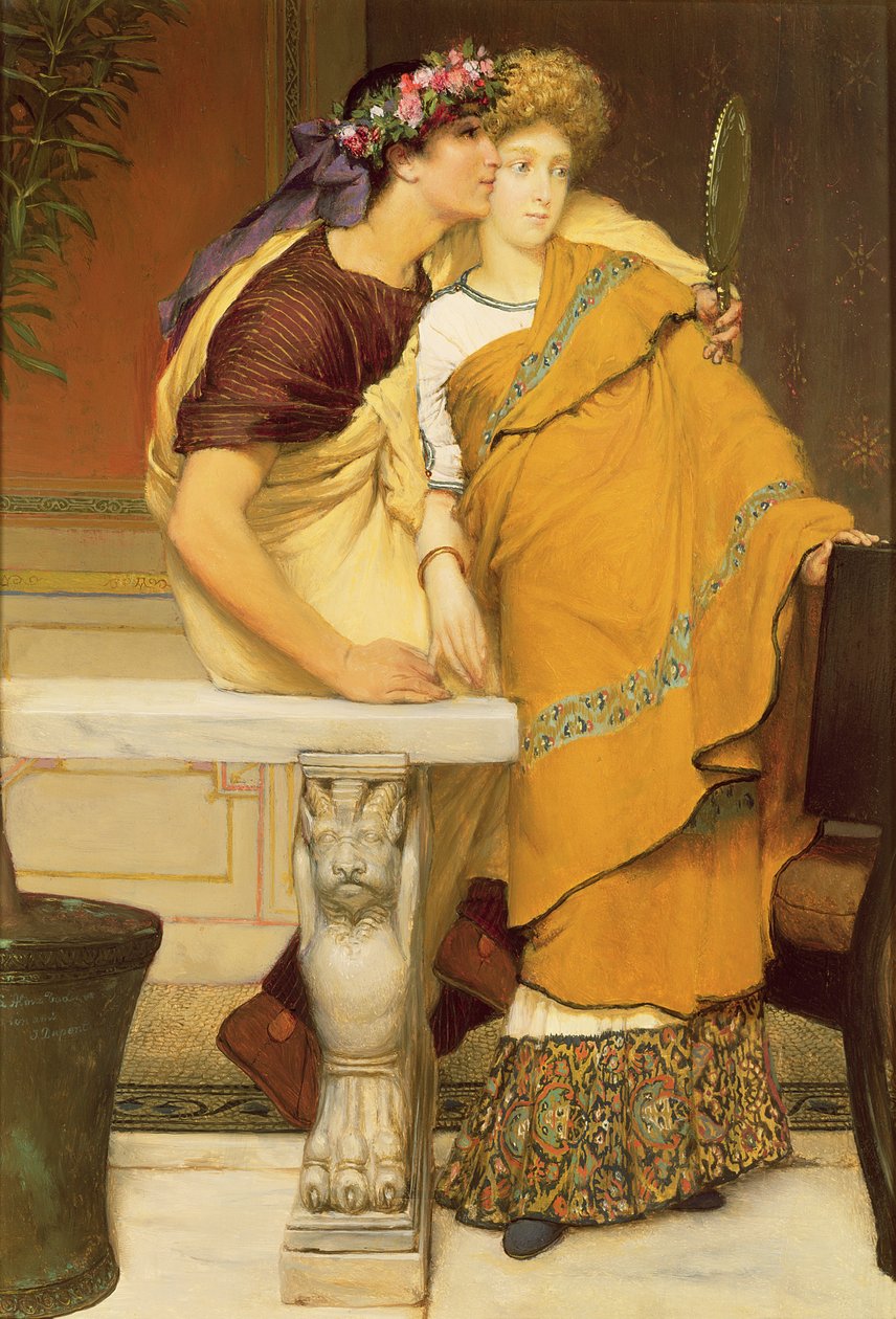 De Spiegel, 1868 door Lawrence Alma Tadema
