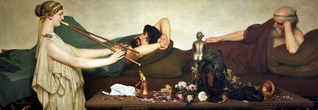 Pompeiaanse Scène of De Siësta door Lawrence Alma Tadema
