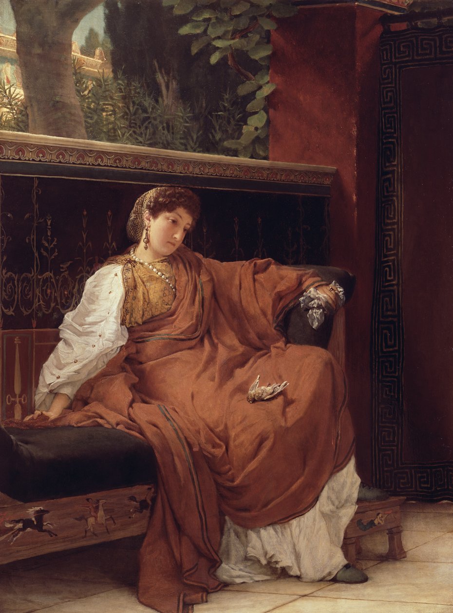 Lesbia huilt om een mus, 1866 door Lawrence Alma Tadema