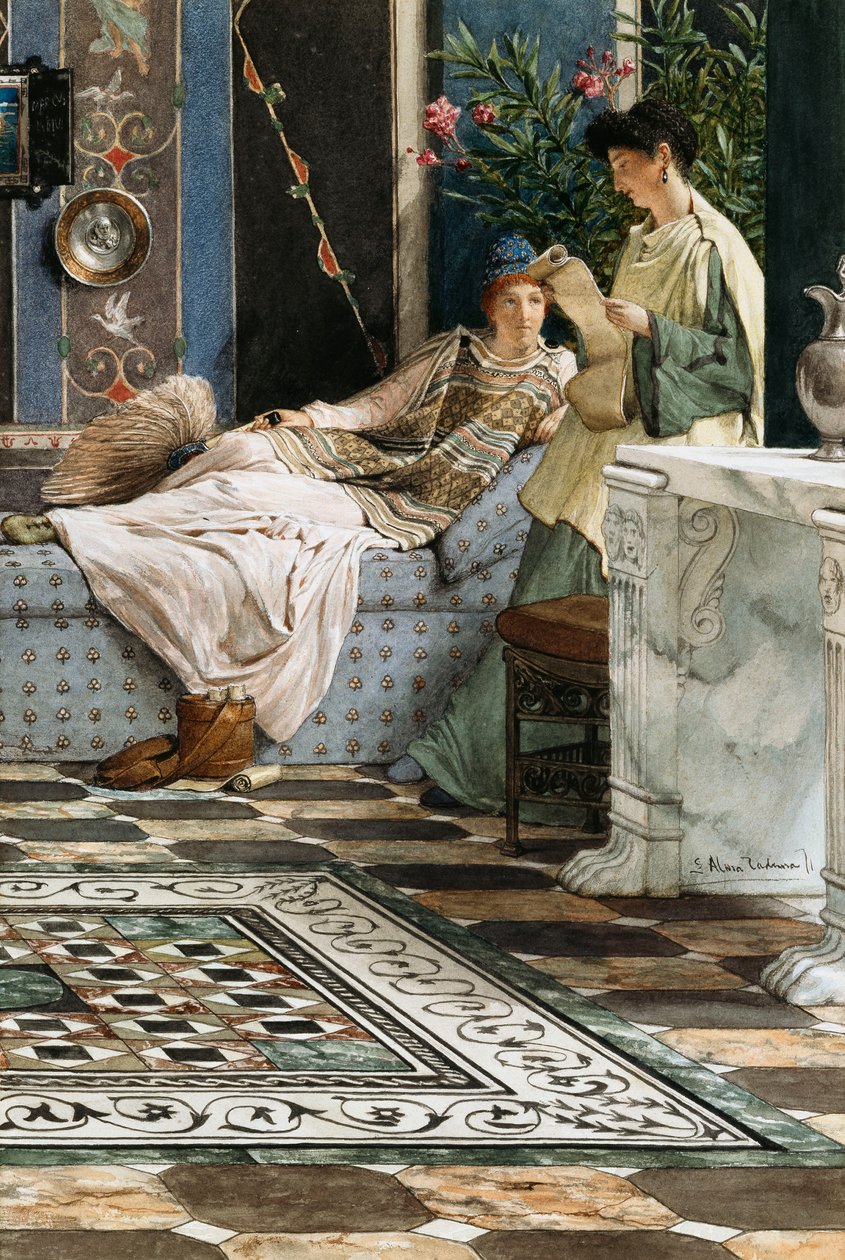 De Brief van een Afwezige, 1871 door Lawrence Alma Tadema