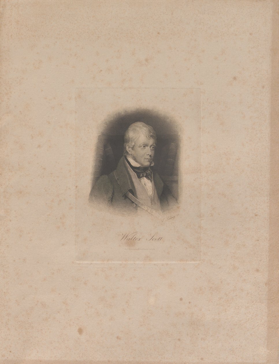 Portret van de historische romanschrijver en dichter Sir Walter Scott 1771-1832, ca. 1840 door Lazarus Gottlieb Sichling
