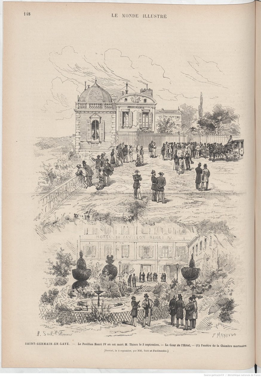 Het paviljoen Henri IV waar M. Thiers stierf door Le Monde illustré