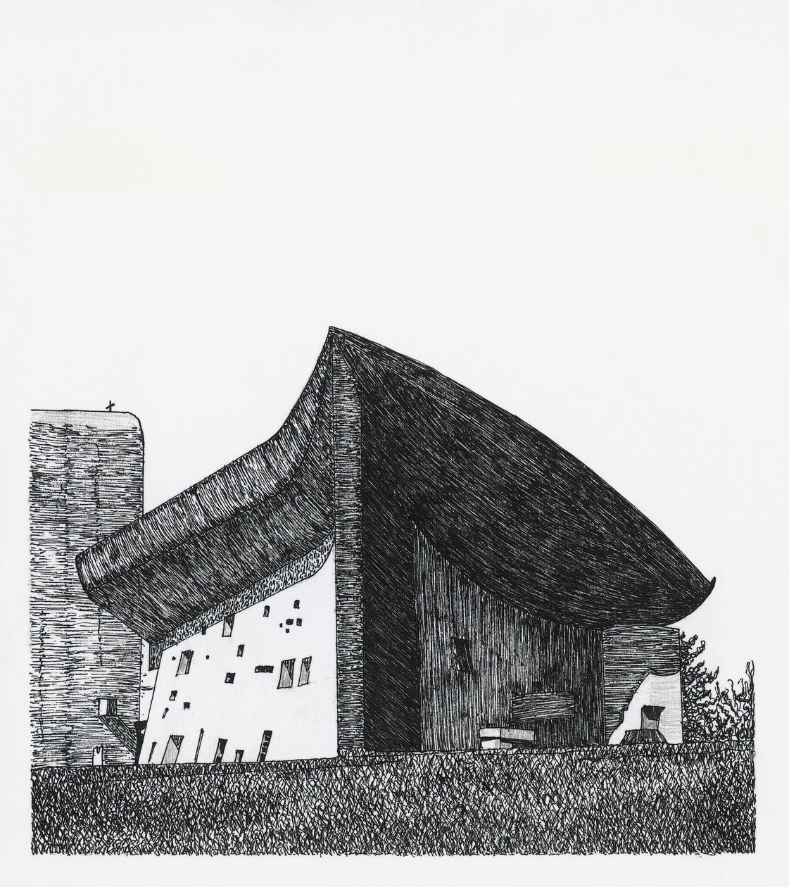 Kapel van Notre Dame du Haut in Ronchamp door Le Corbusier (1887 1965)