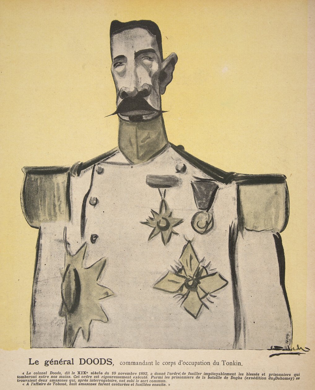 Generaal Doods, commandant van het bezettingsleger van Tonkin, illustratie uit 
