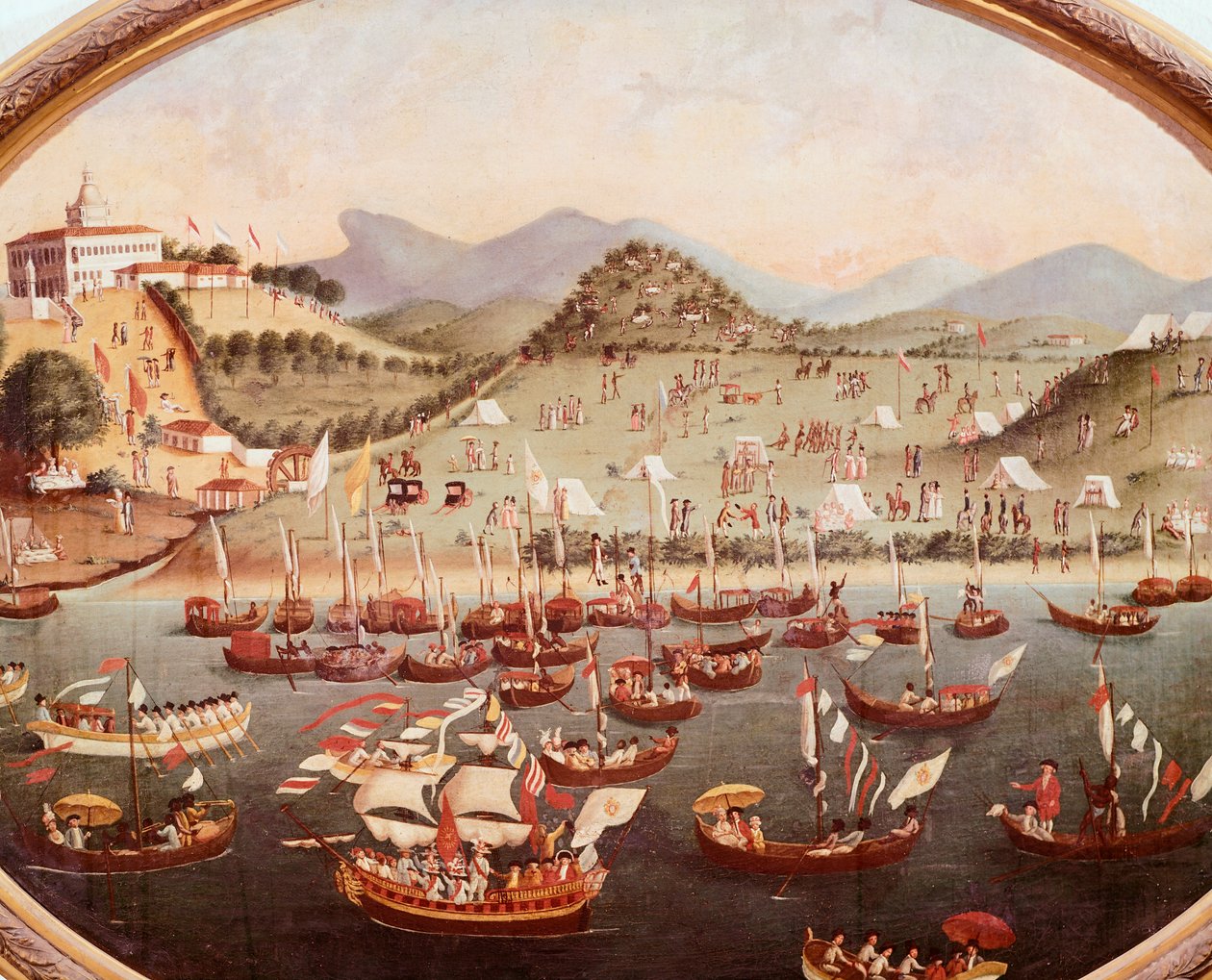 Processie van boten op het water voor Lazares Hospital, Rio de Janeiro door Leandro Joaquim