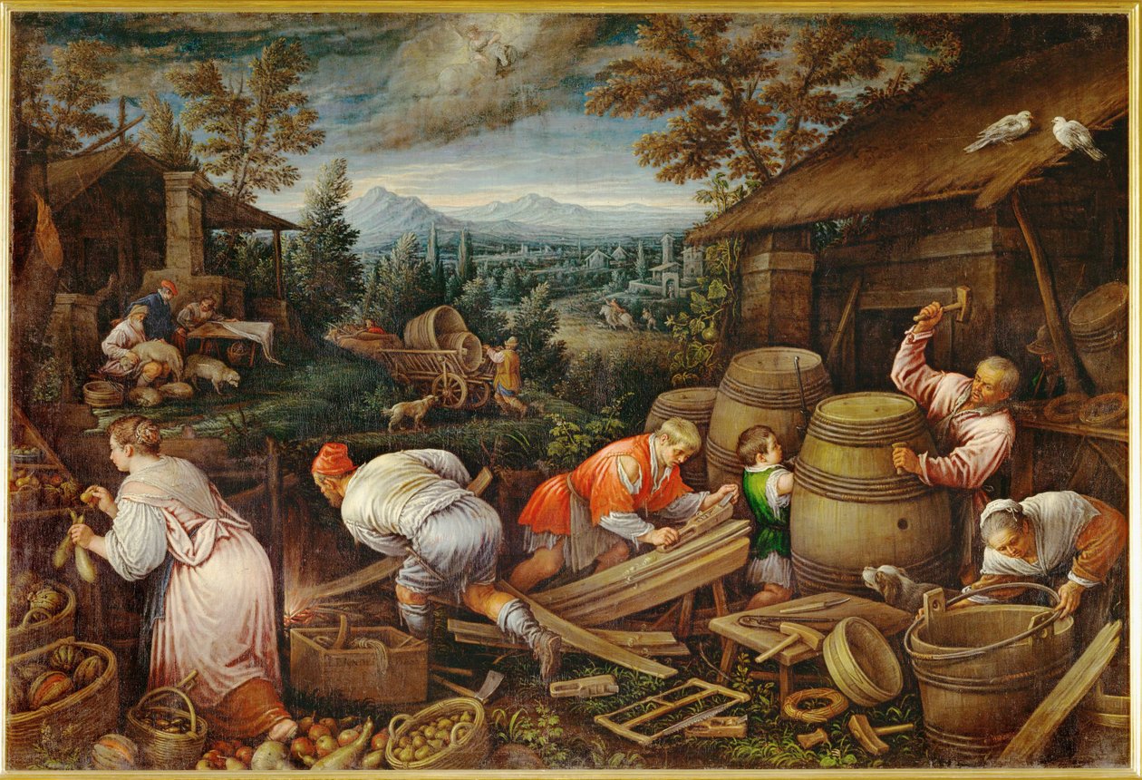 Augustus (schilderij op doek) door Leandro da Ponte Bassano