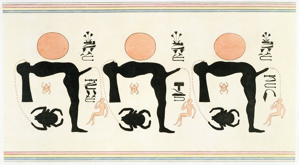 Erotische fresco uit Byban el Molouk, Thebe, uit 