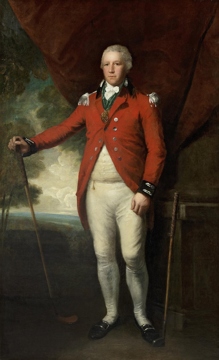 Portret van Henry Callender in de kleding van Kapitein-Generaal van de Blackheath Golf Club door Lemuel Francis Abbott