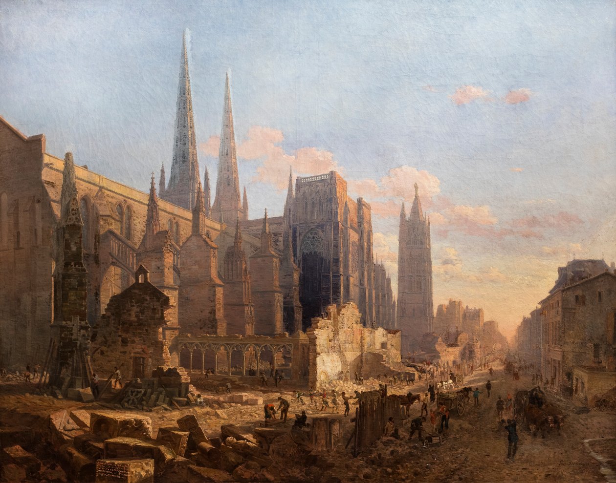 De ontruiming van de Sint-Andrieskathedraal. 1865 (Olieverf op doek) door Leo Drouyn