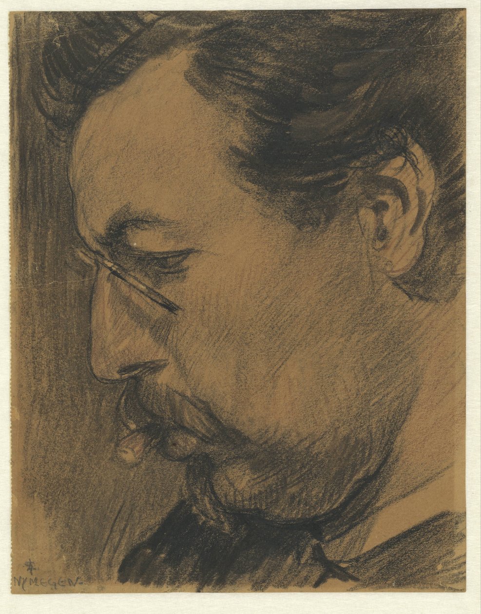 Portret van Leendert Adriaan Schilt door Leo Gestel (signed by artist)