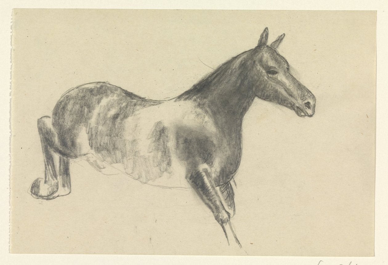 Bokkend paard door Leo Gestel