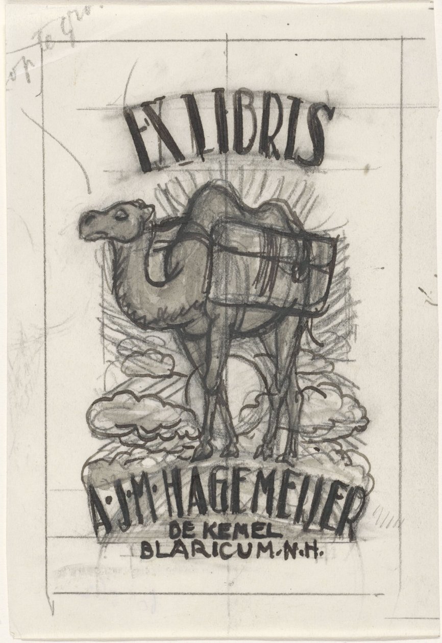 Ontwerp voor een ex libris van Antonius Johannes Maria Hagemeijer door Leo Gestel