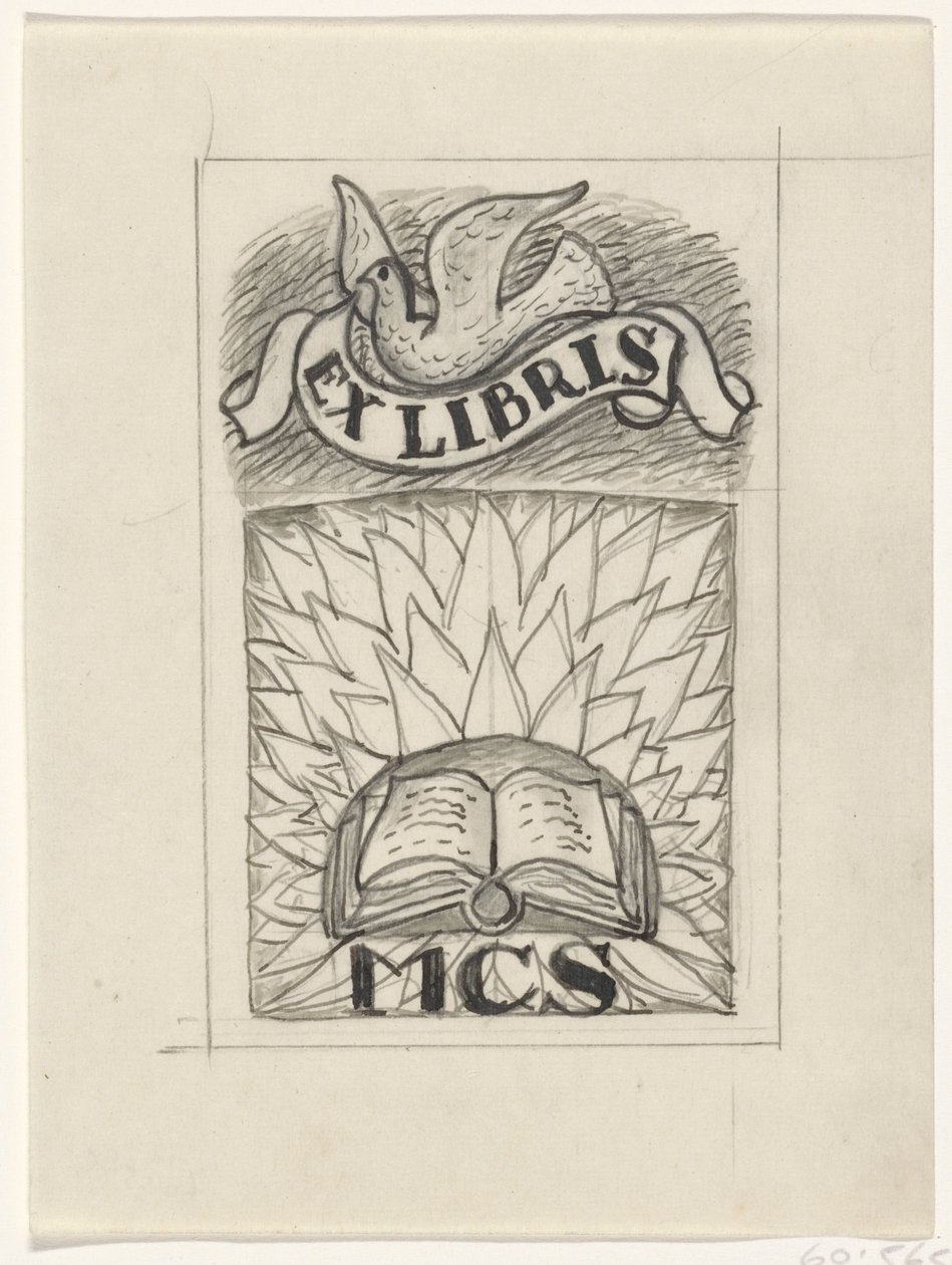 Ontwerp voor een ex libris van MCS door Leo Gestel