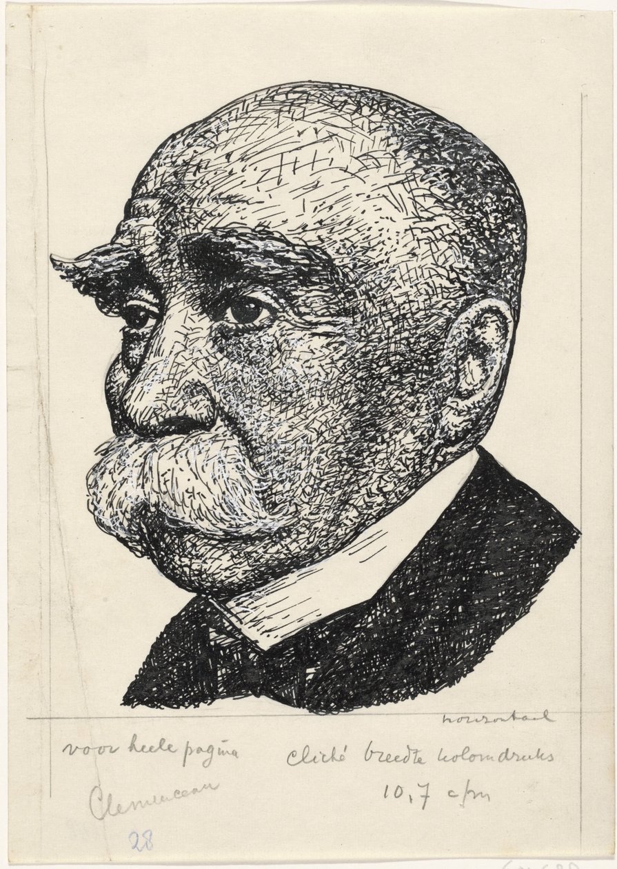 Portret van George-Eugène-Benjamin Clemenceau door Leo Gestel
