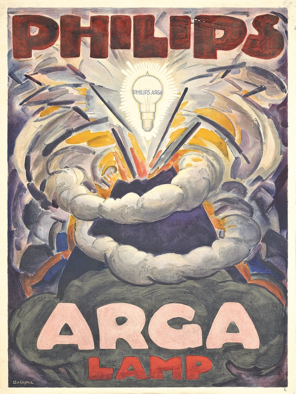 Poster ter Reclame voor Philips Arga Lamp, c.1918 door Leo Gestel