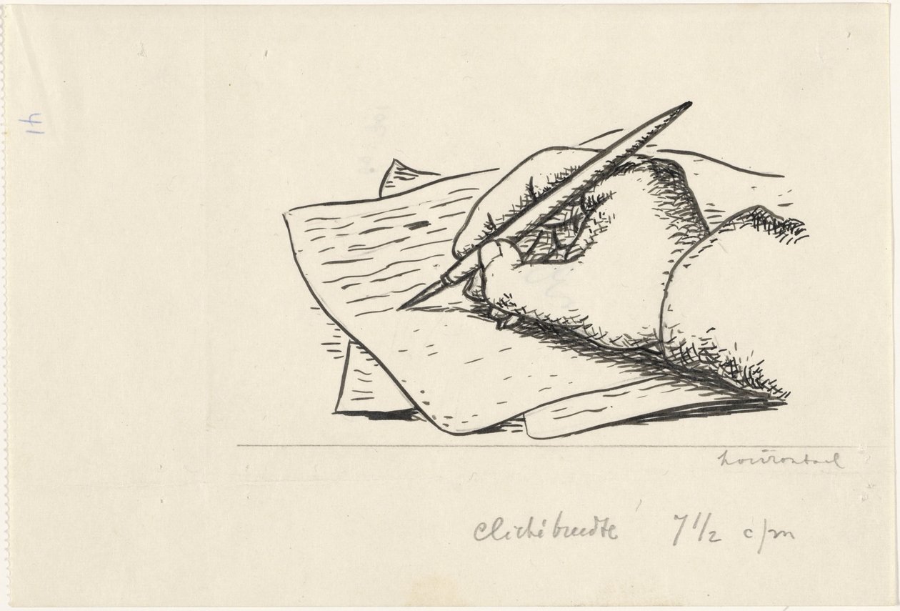 Schrijvende hand door Leo Gestel