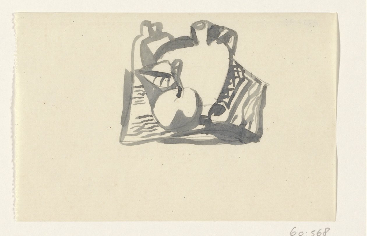 Stilleven met appel en een kruik door Leo Gestel