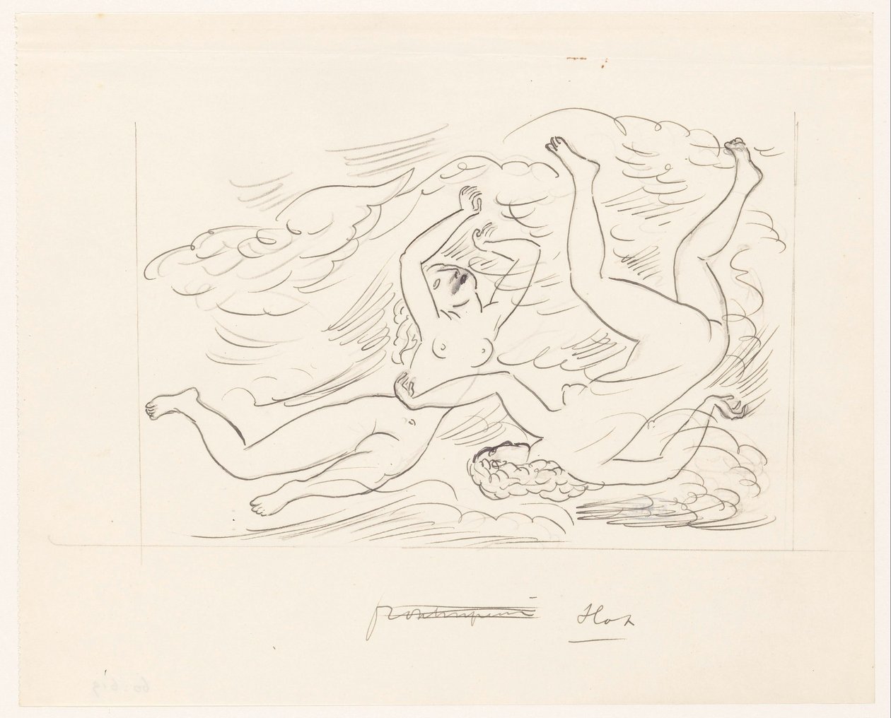 Twee naakte vrouwen, zwemmend door Leo Gestel