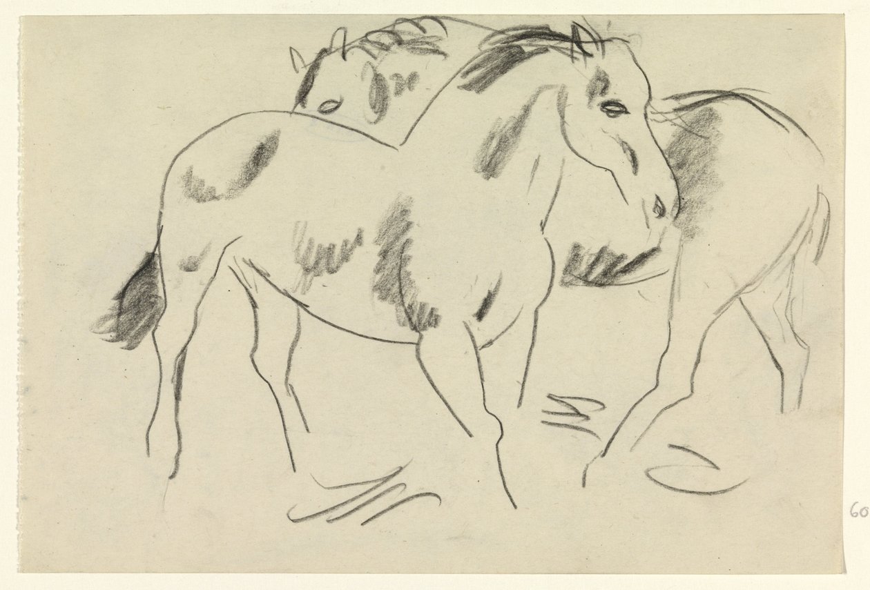 Twee paarden door Leo Gestel