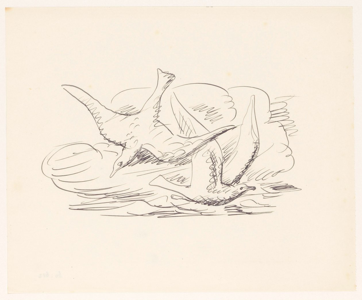 Twee zeemeeuwen door Leo Gestel