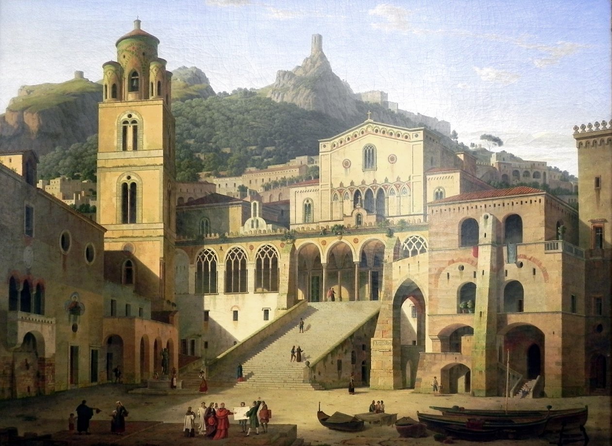 Kathedraalplein Klenze Amalfi door Leo von Klenze