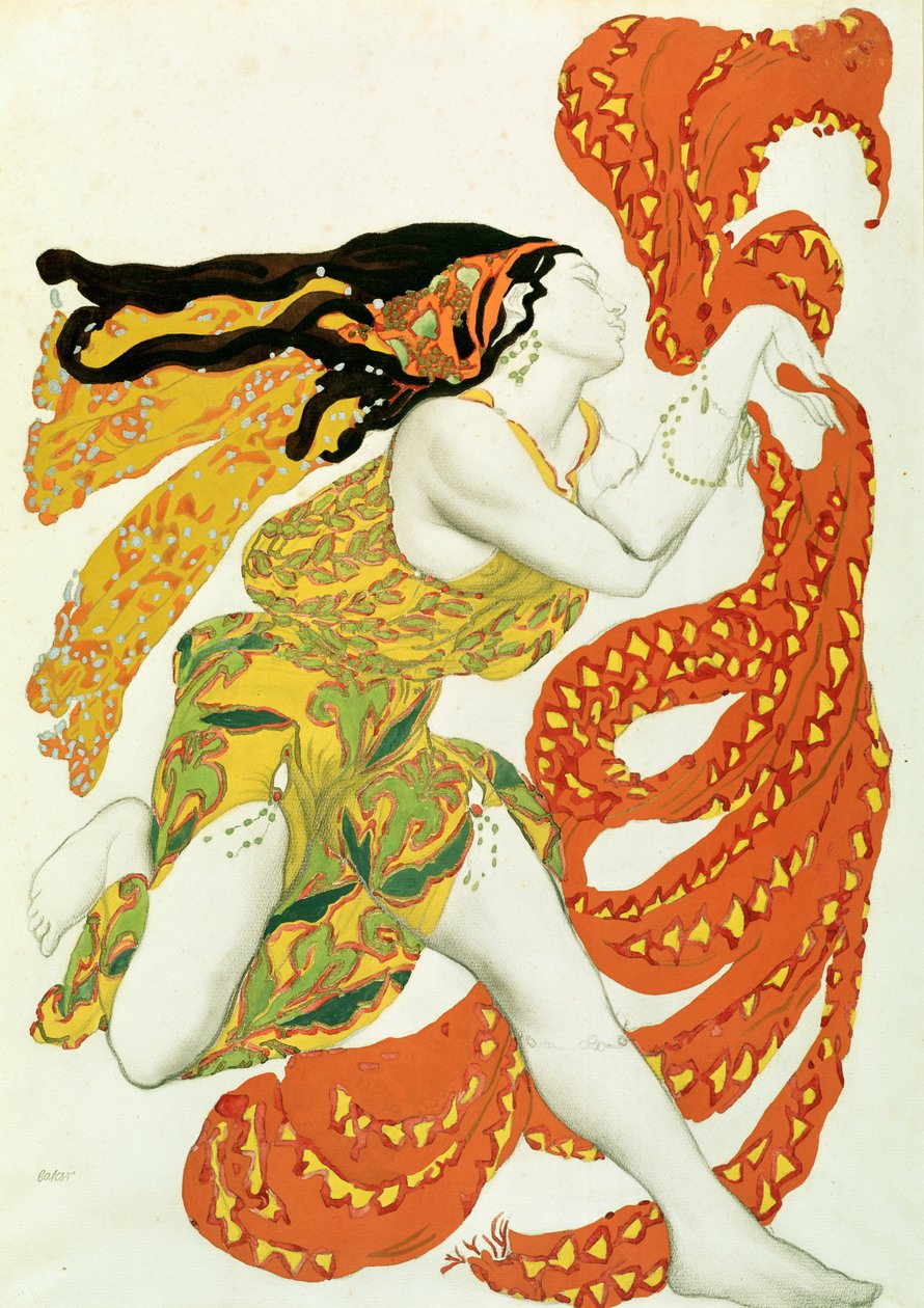 Kostuumontwerp voor een bacchante in 