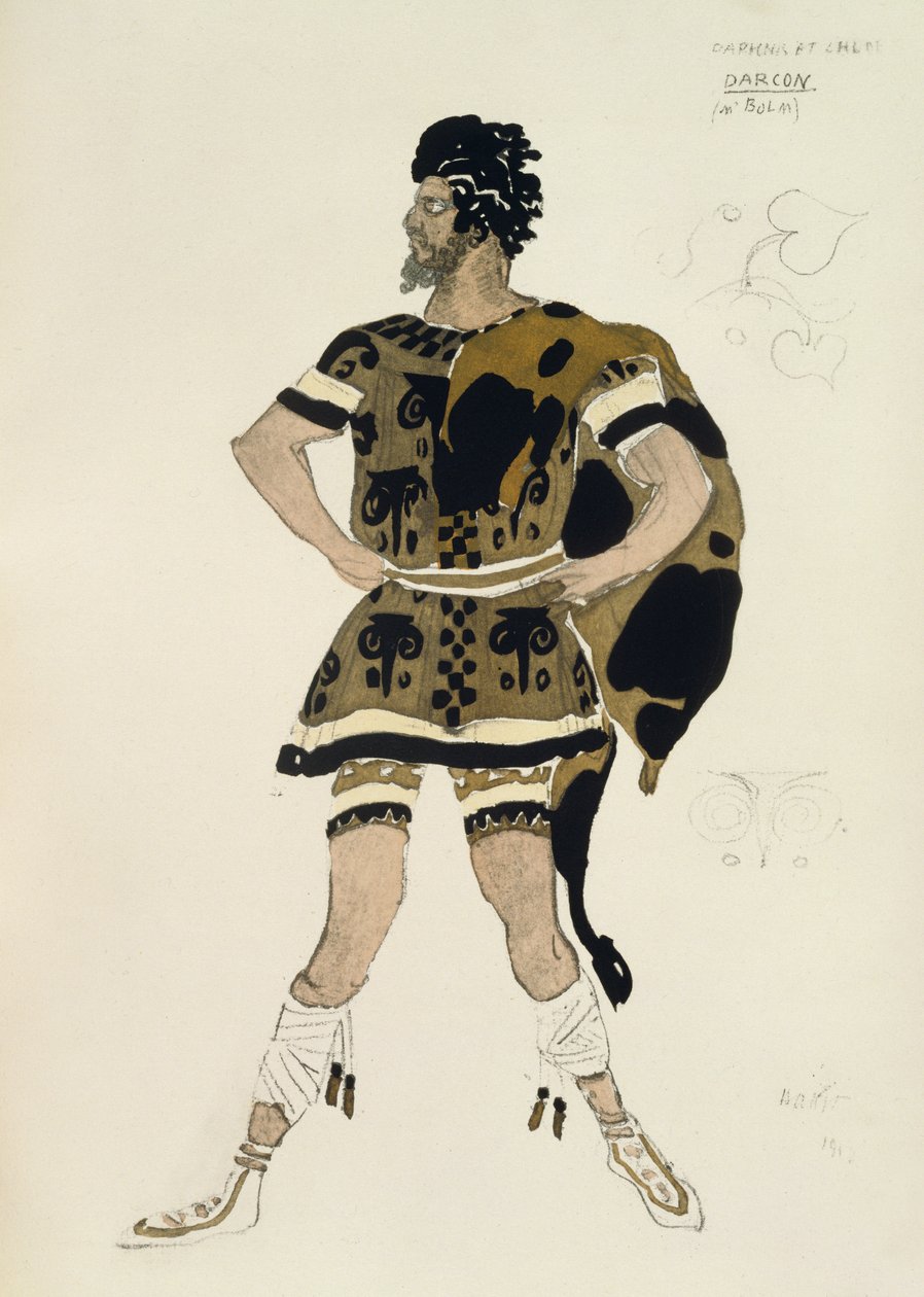 Kostuum voor Darcon, uit Daphnis en Chloe, ca. 1912 door Leon Bakst