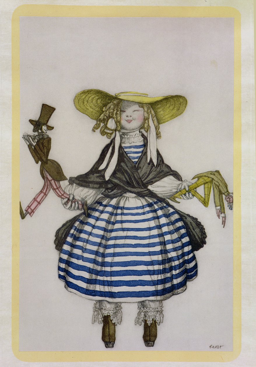 Kostuum voor het Poppenmeisje, uit La Boutique Fantastique, 1917 door Leon Bakst