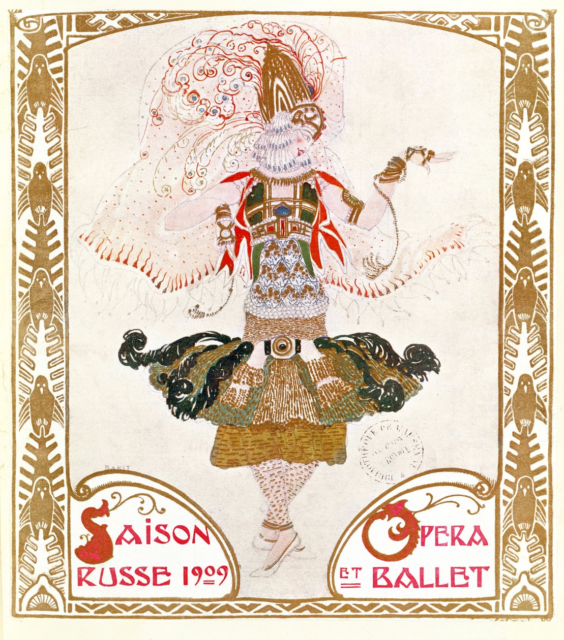 Omslag van een programma voor het Russische Seizoen van Opera en Ballet, 1909 door Leon Bakst