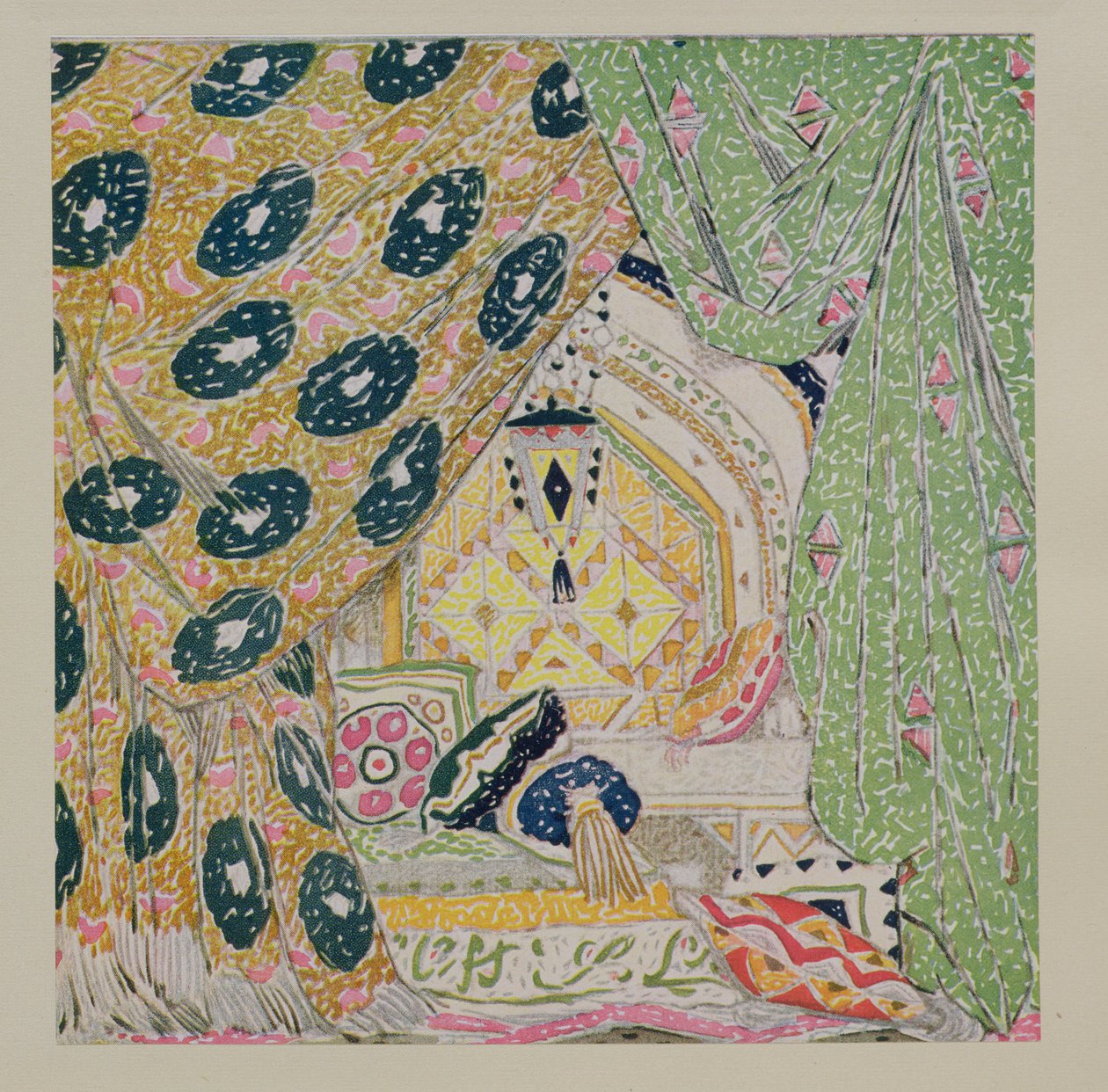 Oriëntaals Scenery Ontwerp door Leon Bakst