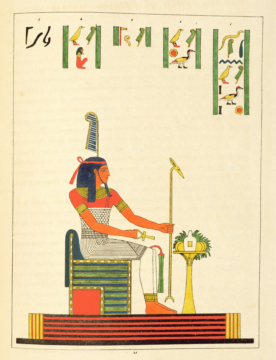 De god Shu, illustratie uit Pantheon egyptien: collectie van mythologische personages uit het Oude Egypte door Jean-Francois Champollion, gepubliceerd 1823-25 door Leon Jean Joseph Dubois