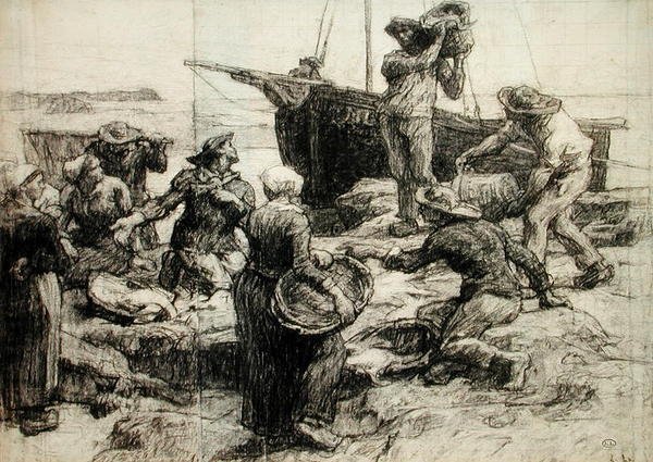 Het Sorteren van de Vangst door Leon Augustin Lhermitte