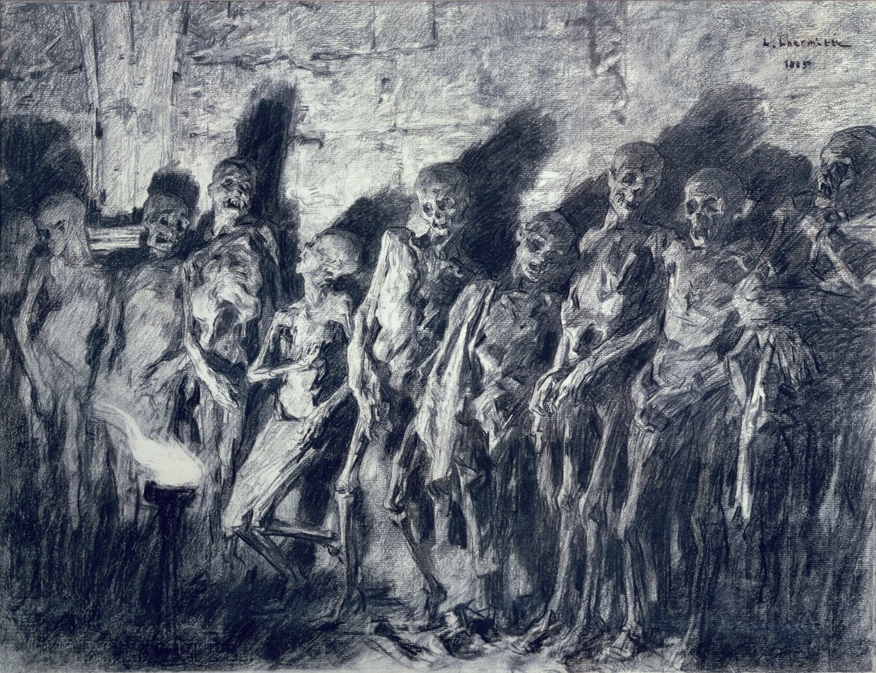 De Kluis van Mummies, of Skeletten van de Toren van St. Michael, Bordeaux, 1885 door Leon Augustin Lhermitte