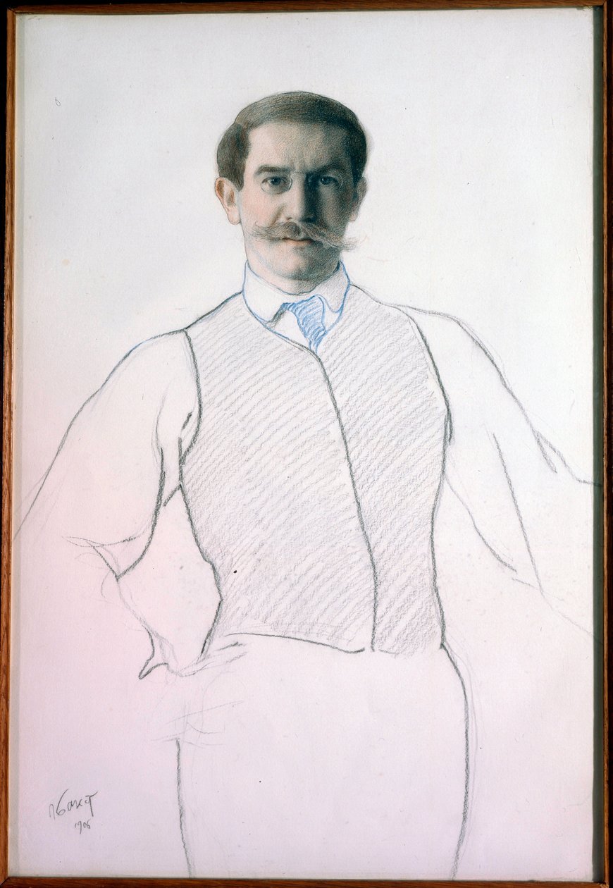Zelfportret - Tekening van Leon Bakst (1866-1924) door Leon Bakst