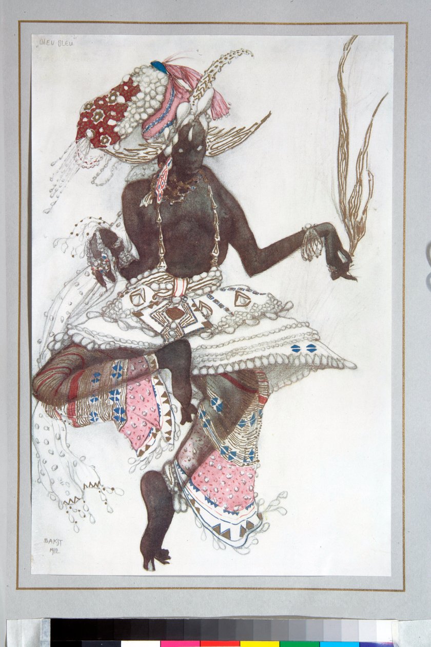 Russische balletten - Kostuumontwerp door Leon Bakst voor het ballet 