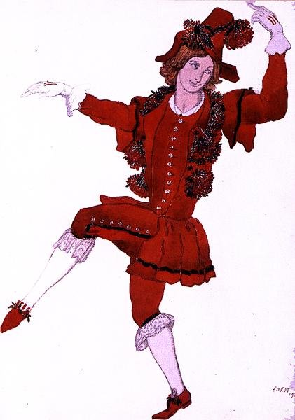 Kostuumontwerp voor een Page van de Fee Lijsterbes, uit Doornroosje door Leon Bakst