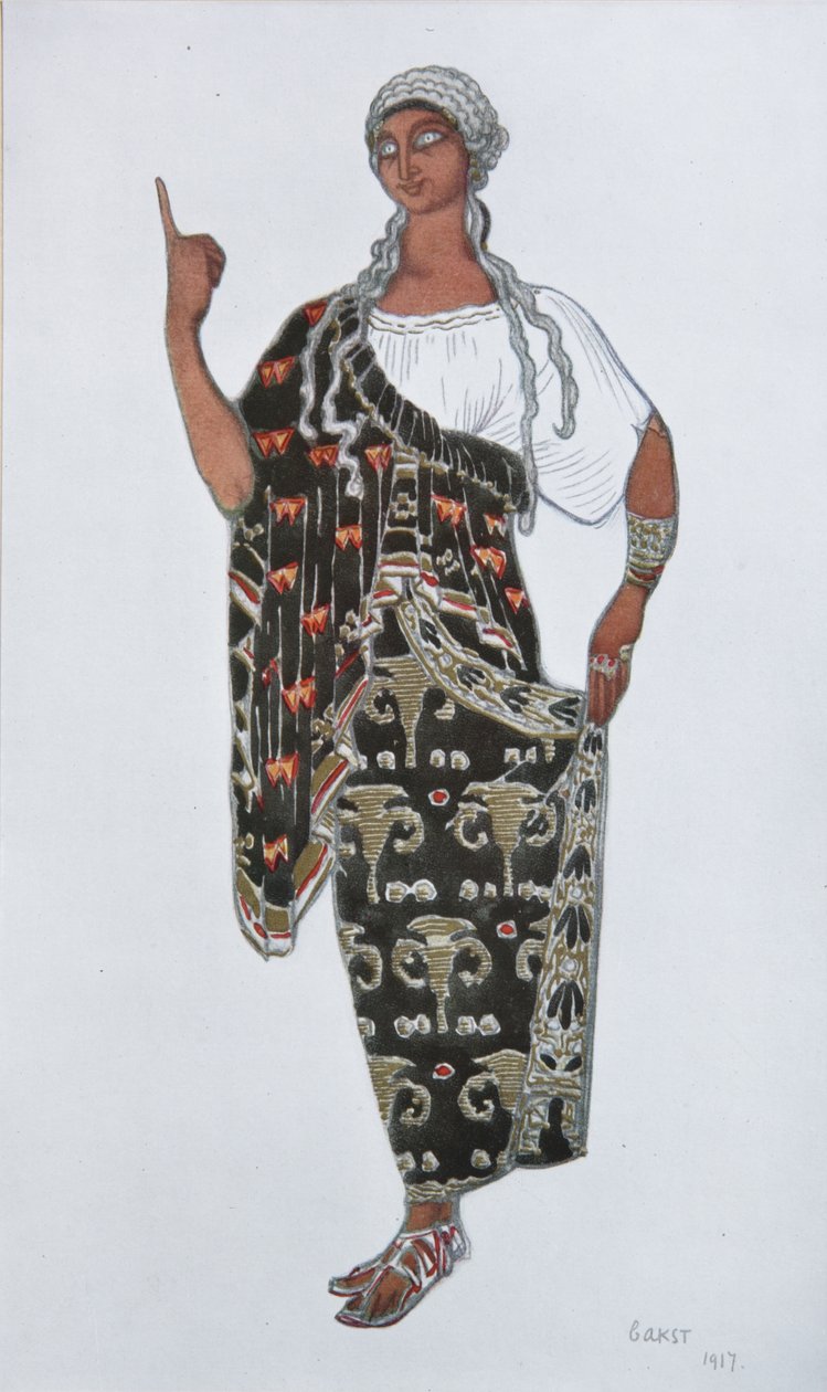 Kostuumontwerp voor de opera Fedra door Ildebrando Pizzetti, 1917 door Leon Bakst