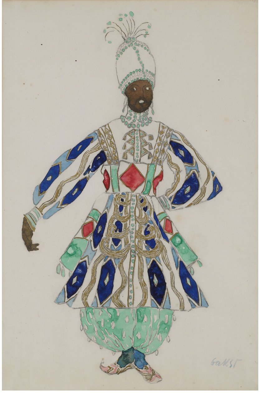 Kostuumontwerp voor de revue Aladin, of de Wonderlamp door Leon Bakst