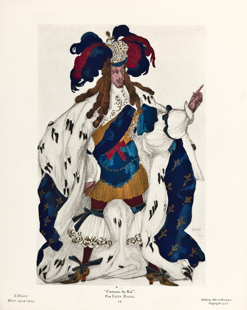 Koning. Kostuumontwerp voor het ballet Doornroosje van P. Tsjaikovski, 1921 door Leon Bakst