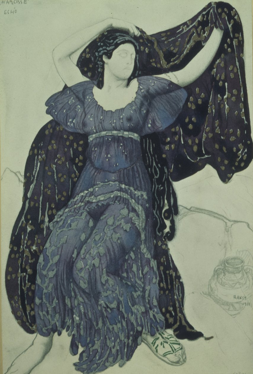 Nimf Echo. Kostuumontwerp voor het ballet Narcisse door N. Tcherepnin, 1911 door Leon Bakst