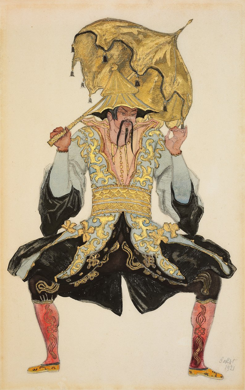 De Chinese Mandarijn, kostuumontwerp voor "Doornroosje", 1921 door Leon Bakst