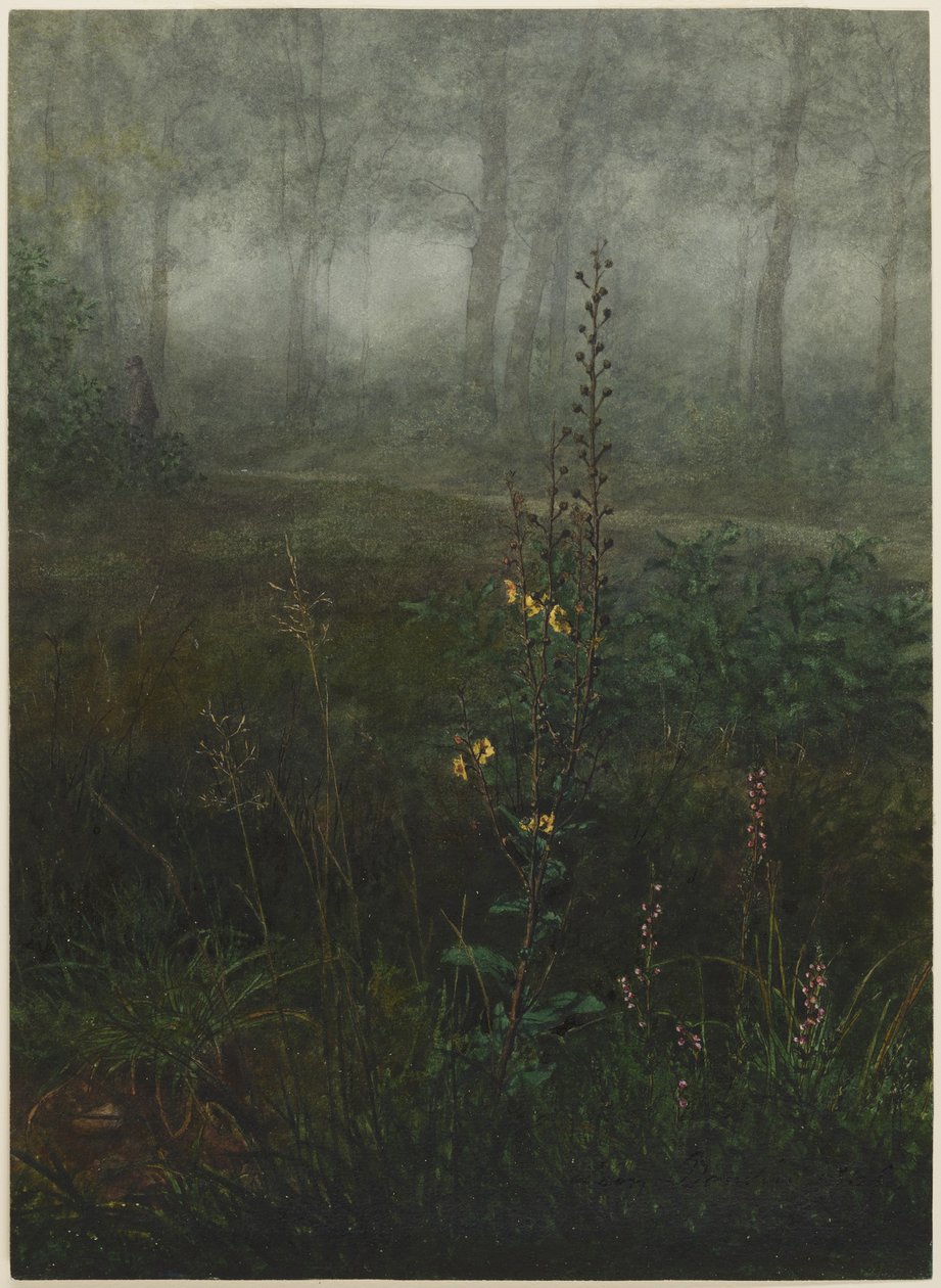 Grijze toorts in het kreupelhout door Léon Bonvin
