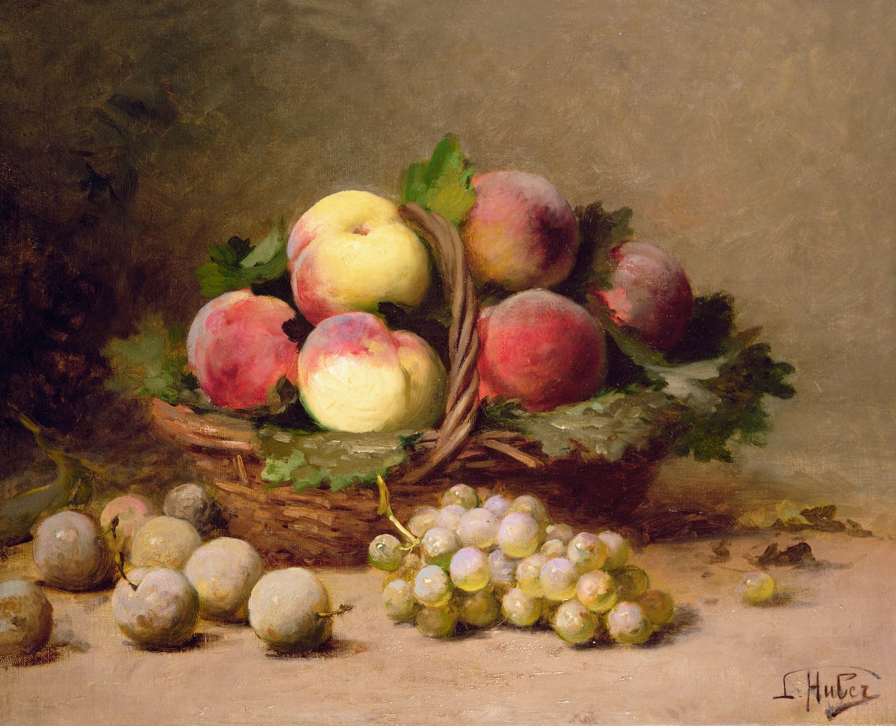 Stilleven van fruit door Leon Charles Huber