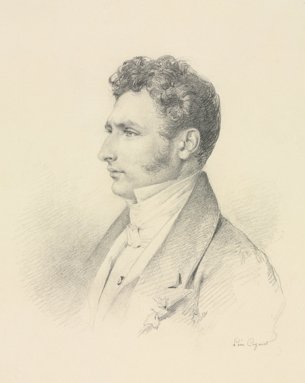 Portret van een Heer door Léon Cogniet