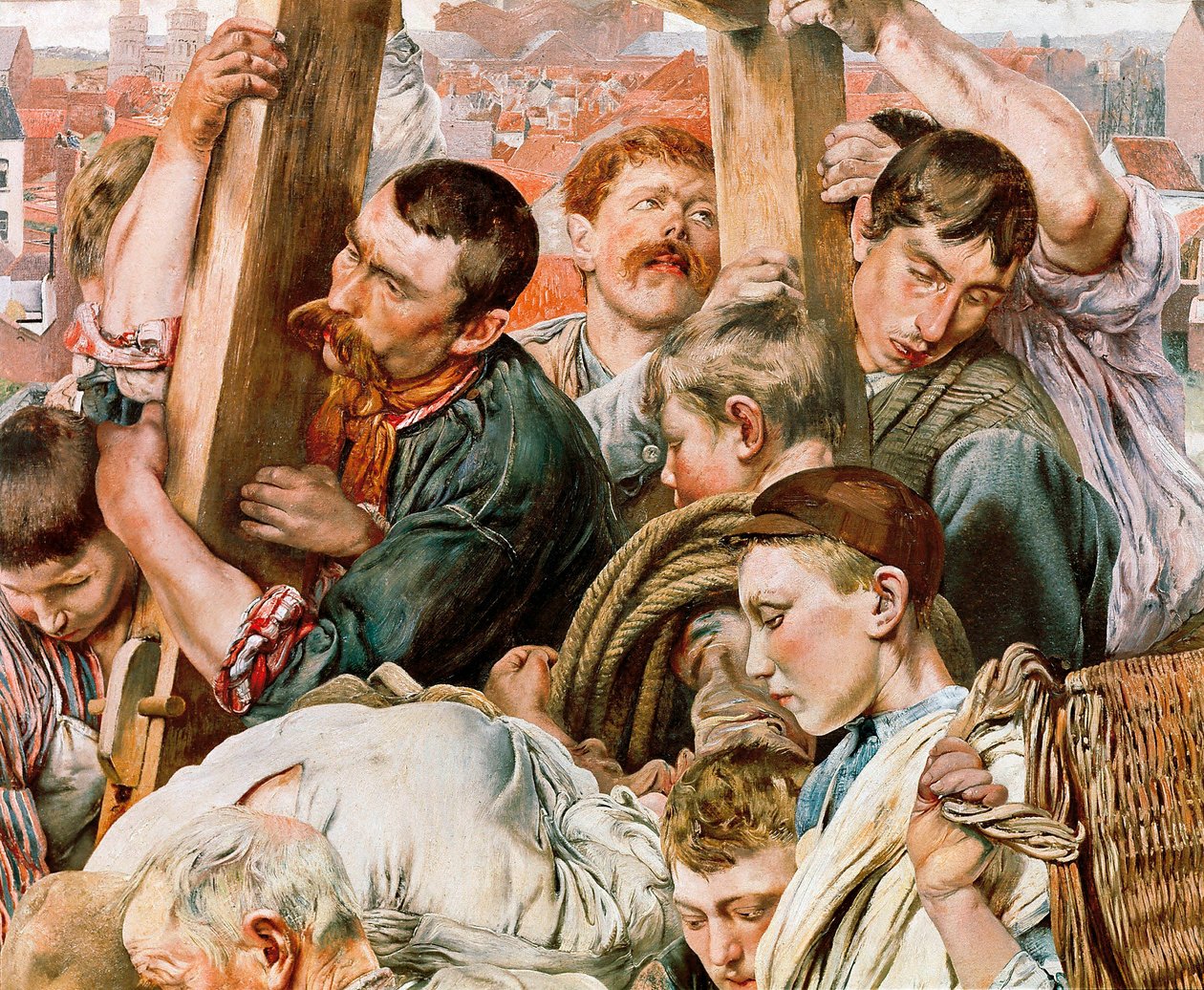 De leeftijden van de arbeider, detail door Leon Henri Marie Frederic