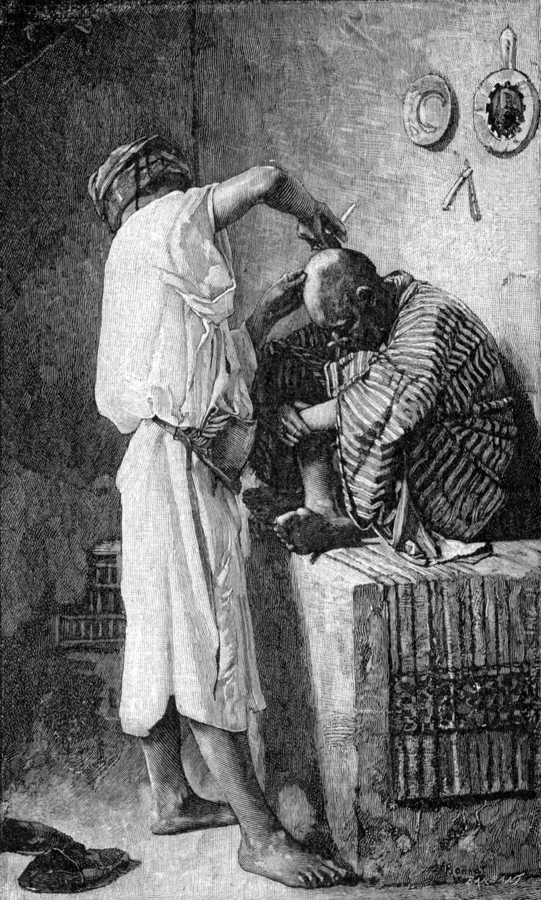 Een kapper in Istanbul door Leon Joseph Florentin (after) Bonnat