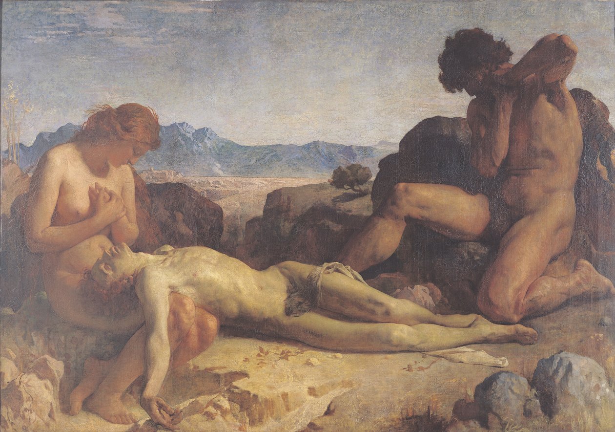 Adam en Eva vinden het lichaam van Abel door Leon Joseph Florentin Bonnat