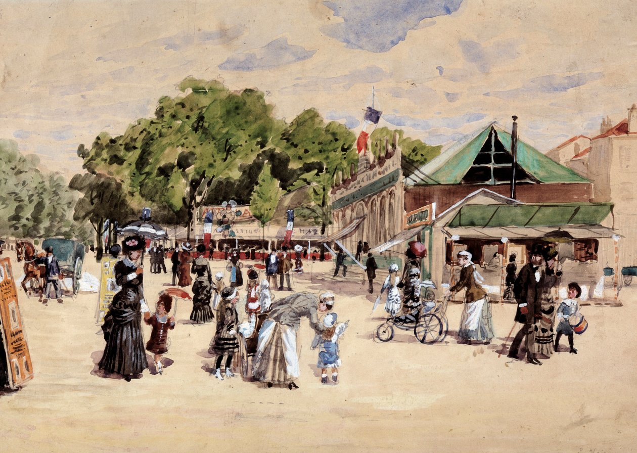 De wandeling naar de kermis door Leon Joseph Voirin