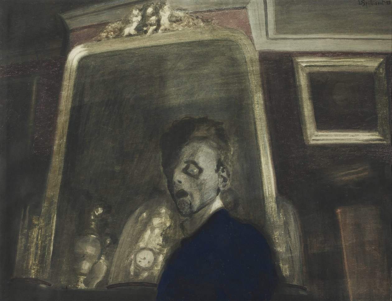 Zelfportret voor de spiegel, 1908 door Leon Spilliaert